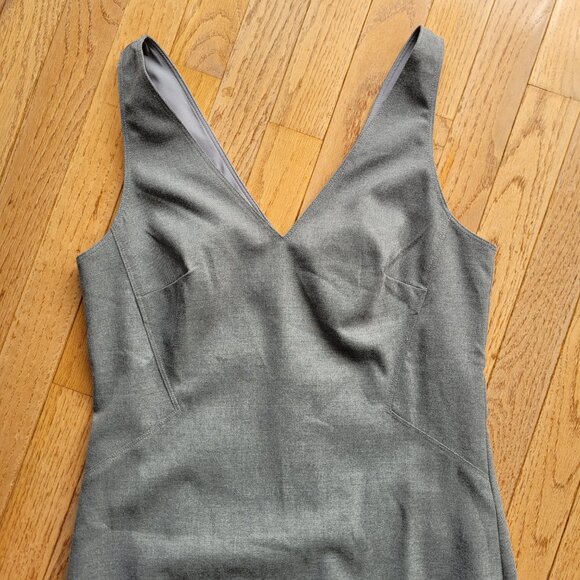 Banana Republic Gray Sleeveless Pencil Sheath Dress V Neck 2 - Picture 2 of 16